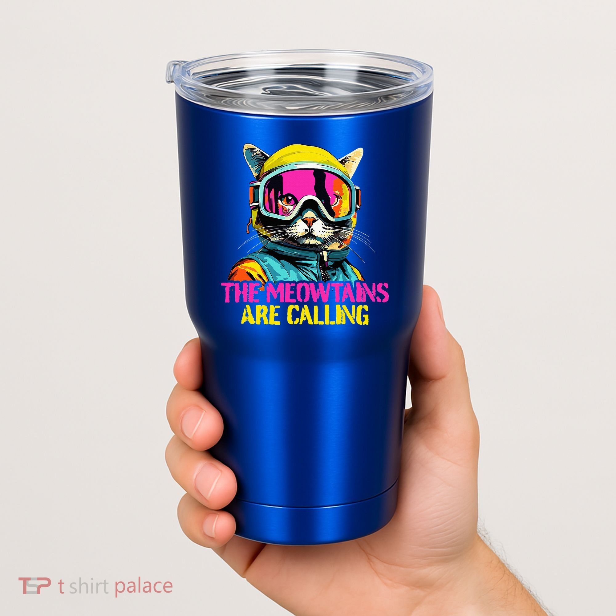The meowtains are calling Cat Snowboard Ski  Tumbler