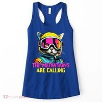 The meowtains are calling Cat Snowboard Ski  Women's Tank Top thumb 0