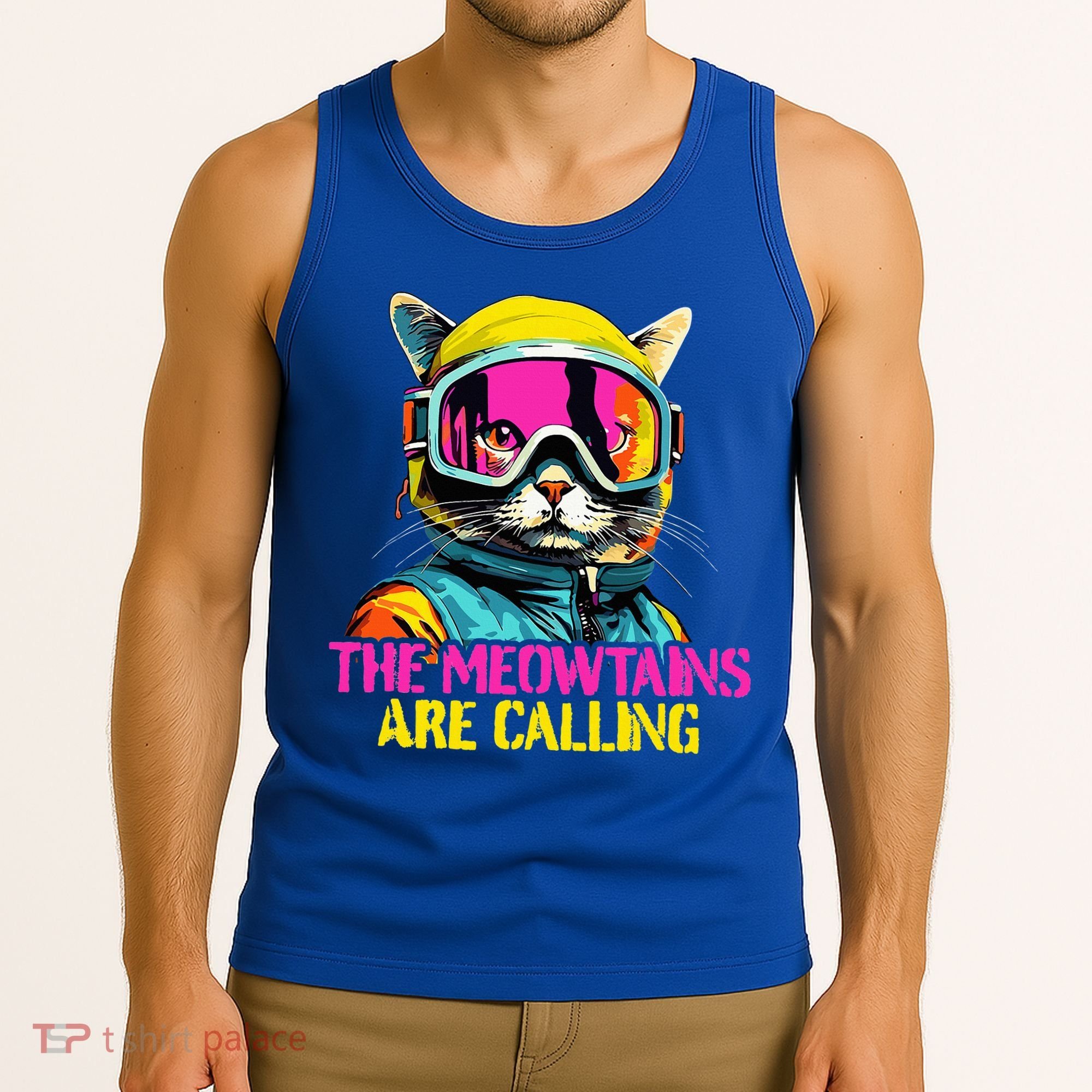 The meowtains are calling Cat Snowboard Ski  Tank Top
