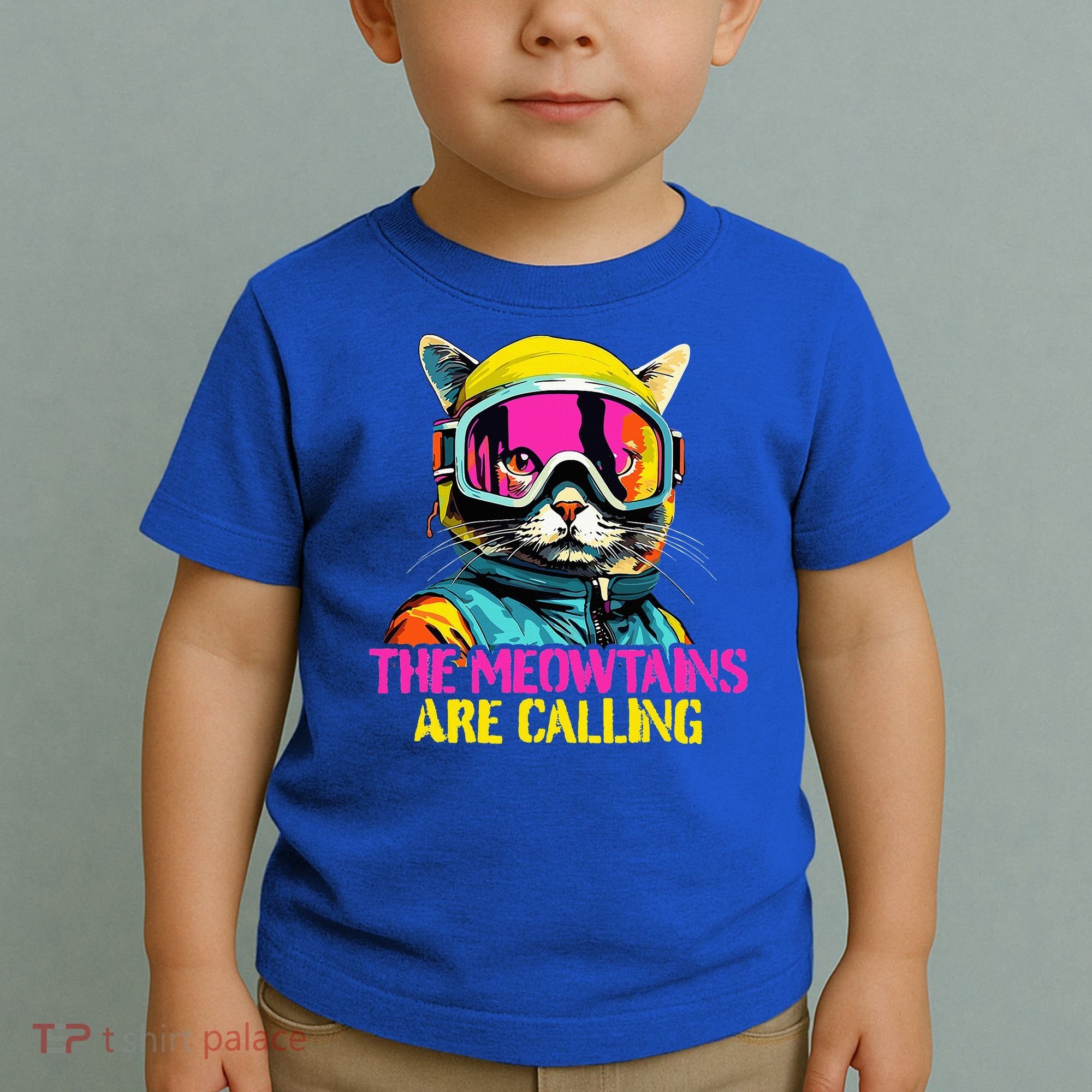 The meowtains are calling Cat Snowboard Ski  Toddler T-Shirt
