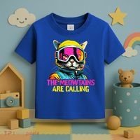The meowtains are calling Cat Snowboard Ski  Toddler T-Shirt thumb 3