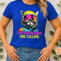The meowtains are calling Cat Snowboard Ski  Women's T-Shirt thumb 2
