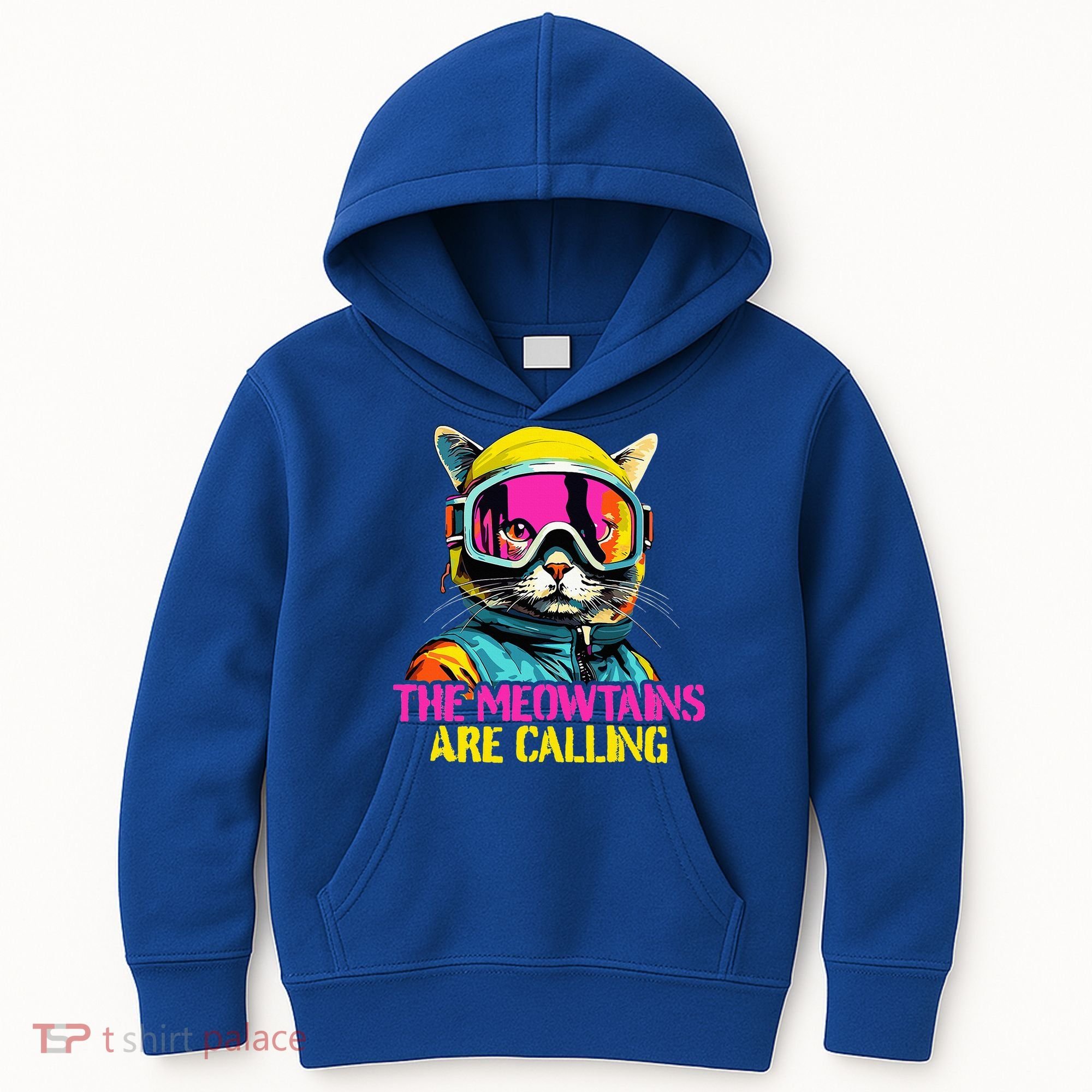 The meowtains are calling Cat Snowboard Ski  Kids Hoodie