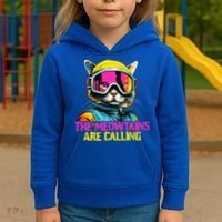 The meowtains are calling Cat Snowboard Ski  Kids Hoodie thumb 3