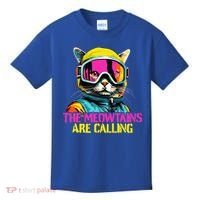 The meowtains are calling Cat Snowboard Ski  Kids T-Shirt thumb 0