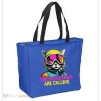 The meowtains are calling Cat Snowboard Ski  Tote Bag thumb 2