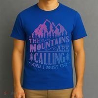 The Mountains Are Calling And I Must Go Vintage Cute Gift T-Shirt thumb 3