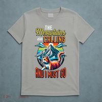 The Meowtains Are Calling And I Must Go Mountain Hiking T-Shirt thumb 5