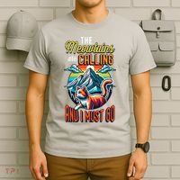 The Meowtains Are Calling And I Must Go Mountain Hiking T-Shirt thumb 6