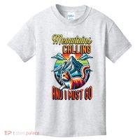 The Meowtains Are Calling And I Must Go Mountain Hiking Kids T-Shirt thumb 0