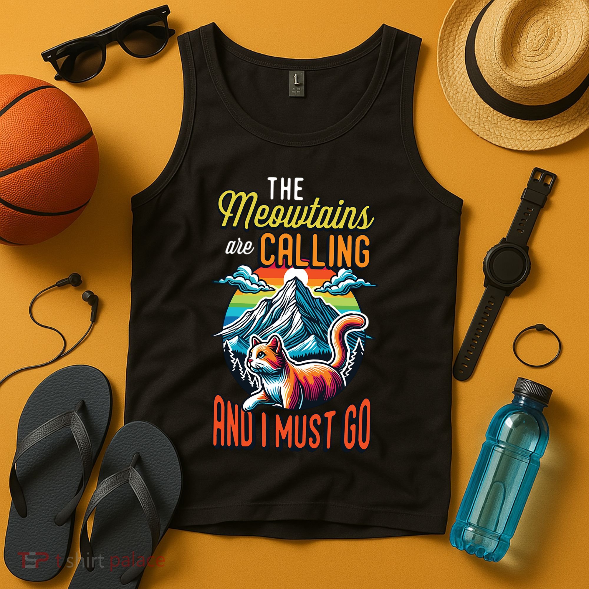 The Meowtains Are Calling And I Must Go Mountain Hiking Tank Top