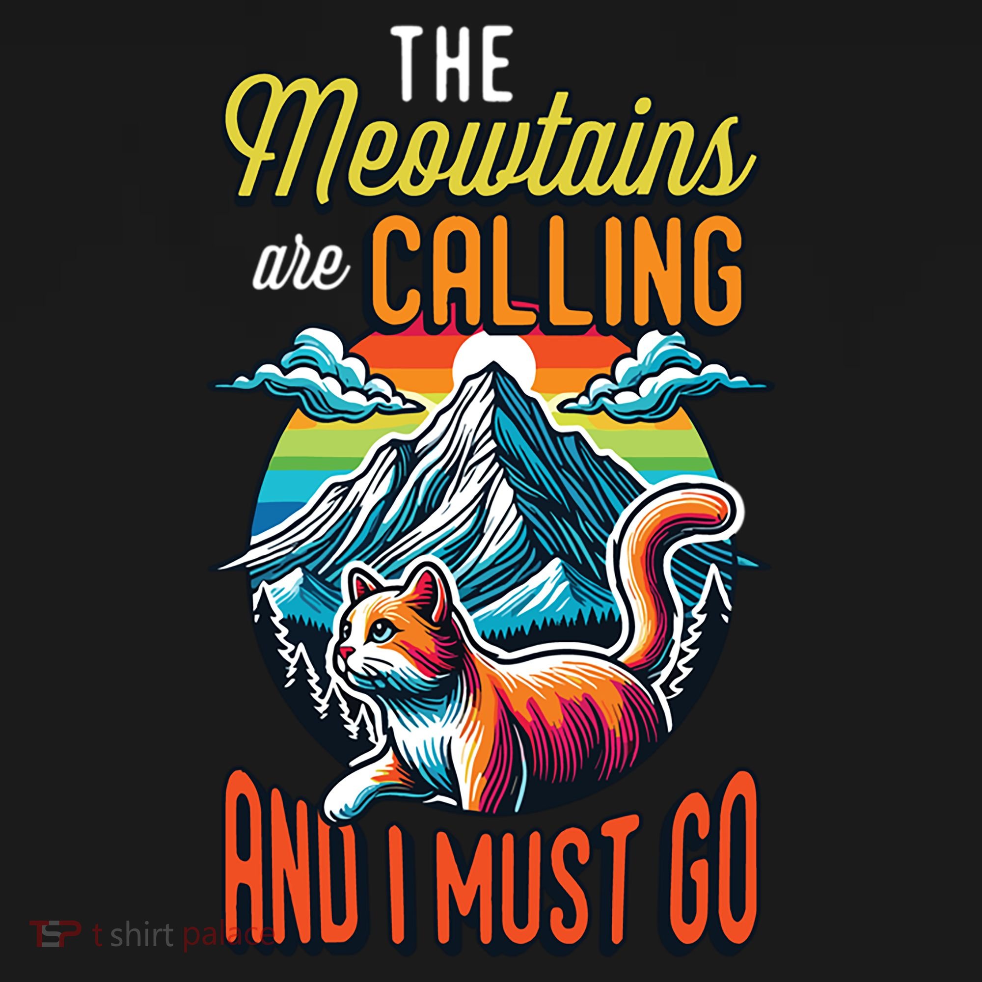 The Meowtains Are Calling And I Must Go Mountain Hiking Kids Long Sleeve Shirt