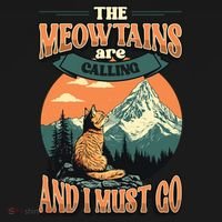 The Meowtains Are Calling And I Must Go Mountain Hiking  Pajama Set thumb 2
