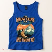 The Meowtains Are Calling And I Must Go Mountain Hiking  Tank Top thumb 2