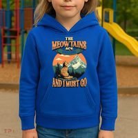 The Meowtains Are Calling And I Must Go Mountain Hiking  Kids Hoodie thumb 3