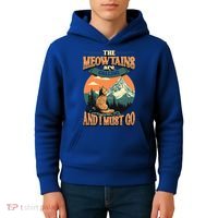 The Meowtains Are Calling And I Must Go Mountain Hiking  Kids Hoodie thumb 4