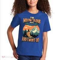 The Meowtains Are Calling And I Must Go Mountain Hiking  Kids T-Shirt thumb 2