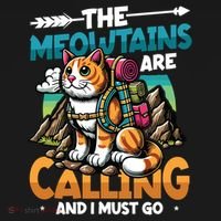 The Meowtains Are Calling And I Must Go Mountain Hiking  Pajama Set thumb 2
