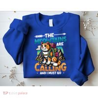 The Meowtains Are Calling And I Must Go Mountain Hiking  Sweatshirt thumb 2