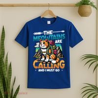 The Meowtains Are Calling And I Must Go Mountain Hiking  T-Shirt thumb 2
