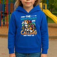 The Meowtains Are Calling And I Must Go Mountain Hiking  Kids Hoodie thumb 3