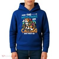 The Meowtains Are Calling And I Must Go Mountain Hiking  Kids Hoodie thumb 4