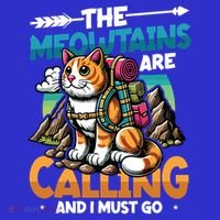 The Meowtains Are Calling And I Must Go Mountain Hiking  Kids Long Sleeve Shirt thumb 2