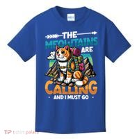 The Meowtains Are Calling And I Must Go Mountain Hiking  Kids T-Shirt thumb 0