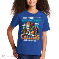 The Meowtains Are Calling And I Must Go Mountain Hiking  Kids T-Shirt thumb 2
