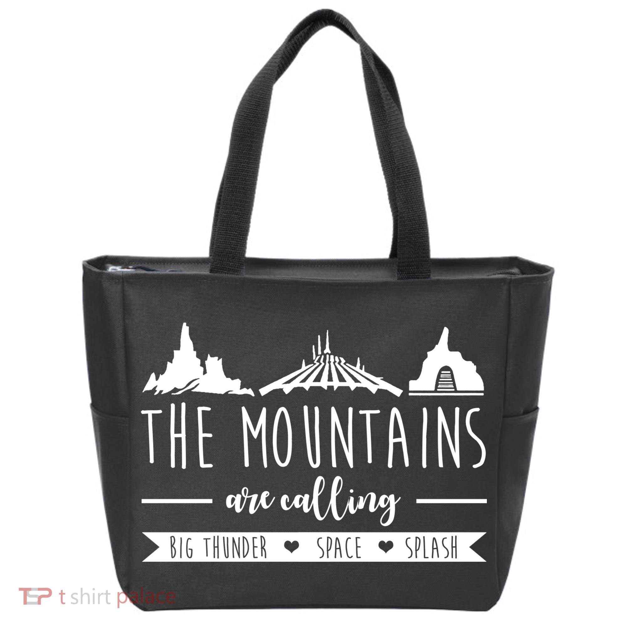 The Mountains Are Calling Big Thunder Space Splash Tote Bag