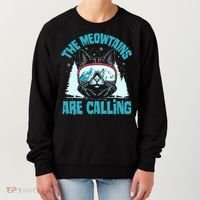 The Meowtains Are Calling Cat Ski Adventure Women's Sweatshirt thumb 0