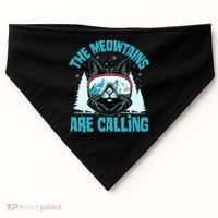 The Meowtains Are Calling Cat Ski Adventure USA-Made Doggie Bandana thumb 0
