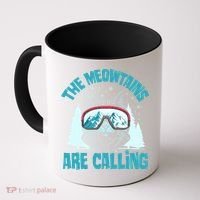 The Meowtains Are Calling Cat Ski Adventure Coffee Mug thumb 0