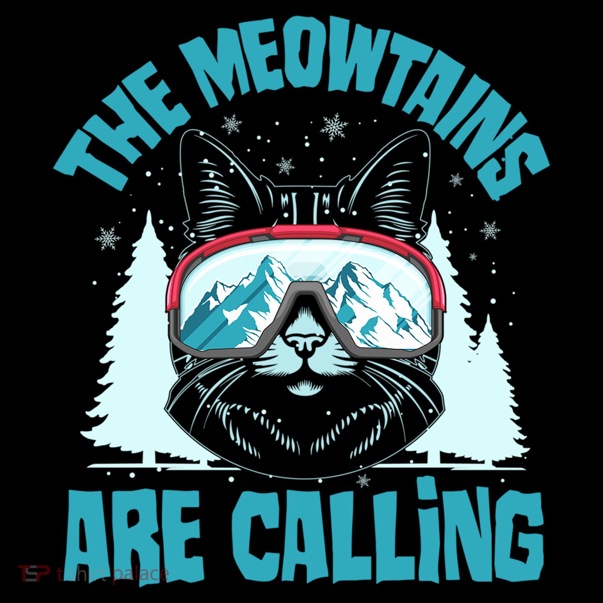 The Meowtains Are Calling Cat Ski Adventure Women's Hoodie