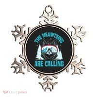 The Meowtains Are Calling Cat Ski Adventure Ornament thumb 0