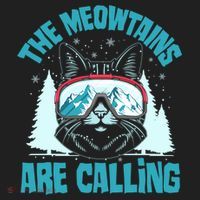 The Meowtains Are Calling Cat Ski Adventure Hat thumb 2