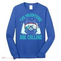 The Meowtains Are Calling Cat Ski Adventure Long Sleeve Shirt thumb 0