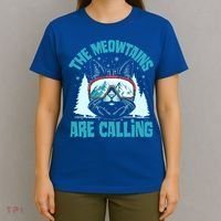 The Meowtains Are Calling Cat Ski Adventure T-Shirt thumb 4