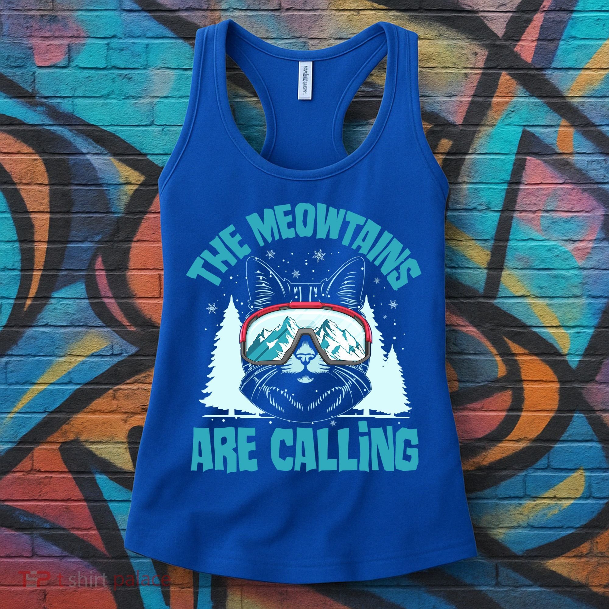The Meowtains Are Calling Cat Ski Adventure Women's Tank Top