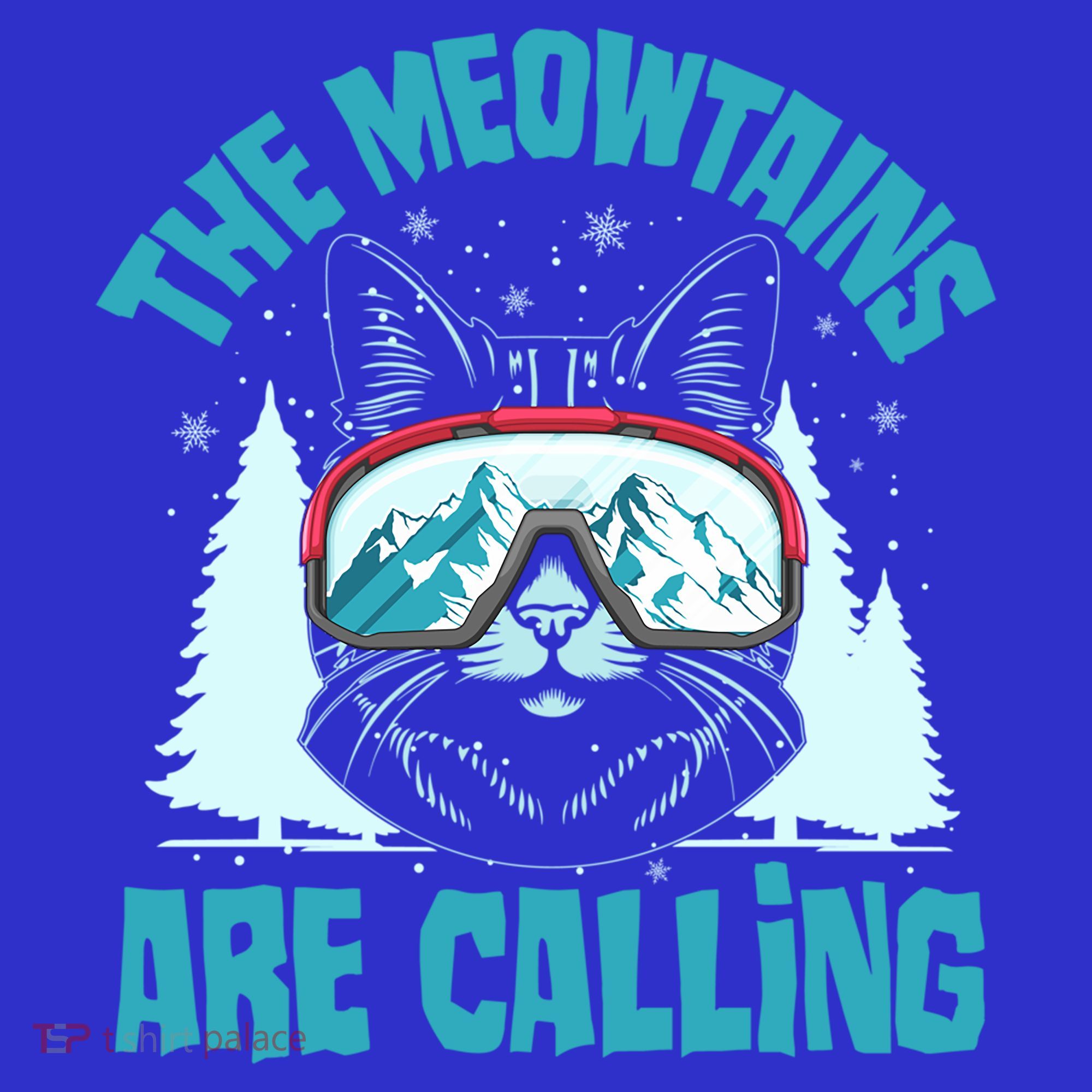 The Meowtains Are Calling Cat Ski Adventure Women's Tank Top