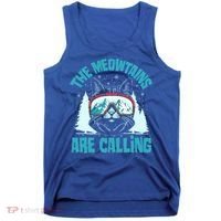 The Meowtains Are Calling Cat Ski Adventure Tank Top thumb 0