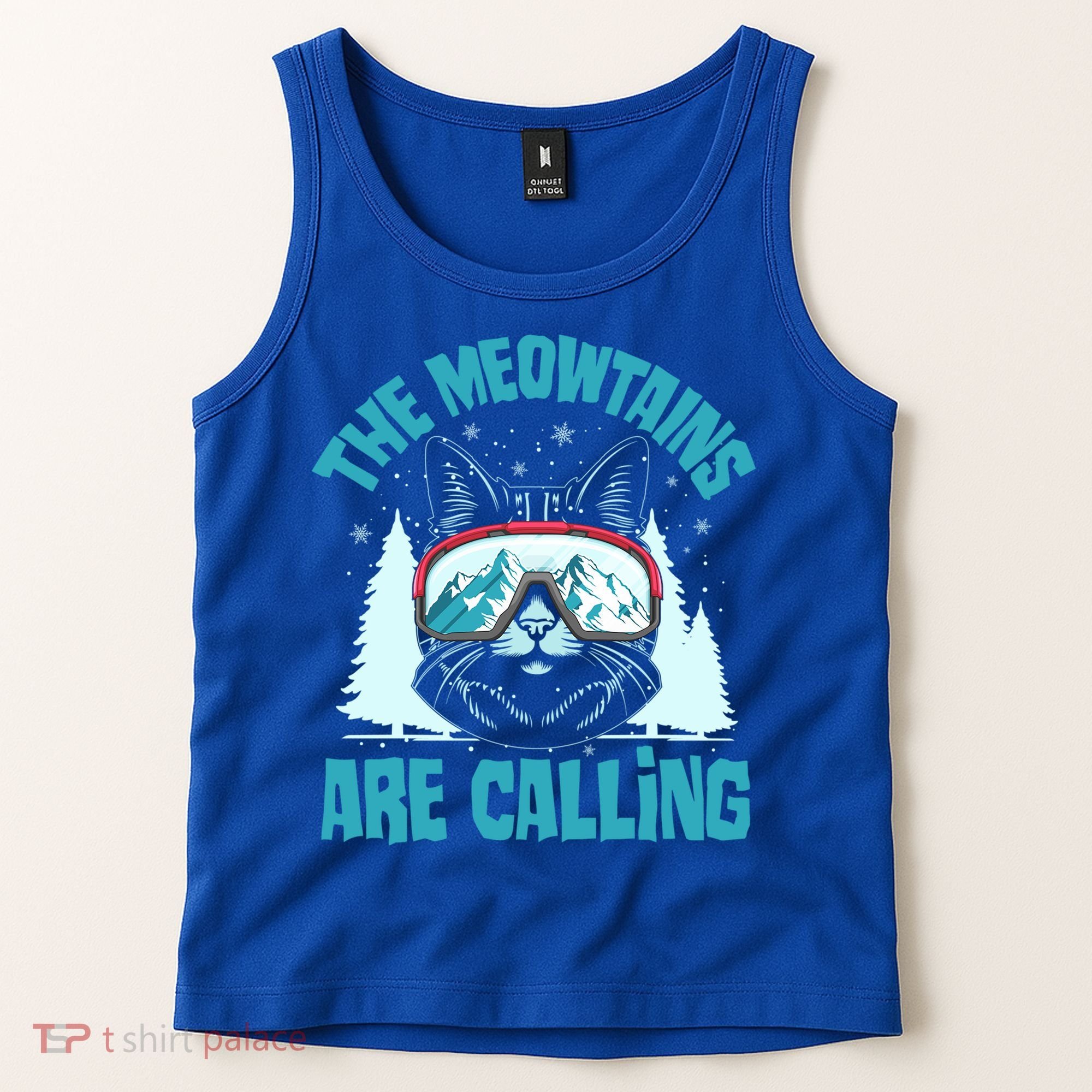 The Meowtains Are Calling Cat Ski Adventure Tank Top