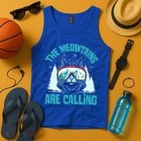 The Meowtains Are Calling Cat Ski Adventure Tank Top thumb 4