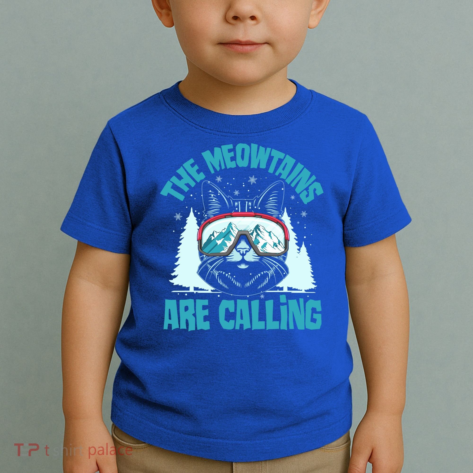 The Meowtains Are Calling Cat Ski Adventure Toddler T-Shirt
