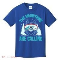 The Meowtains Are Calling Cat Ski Adventure Kids T-Shirt thumb 0
