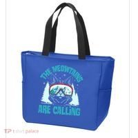 The Meowtains Are Calling Cat Ski Adventure Tote Bag thumb 3