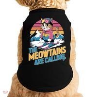The Meowtains Are Calling Cat Lover Cool Snowboard Ski Lover  Doggie Tank thumb 0