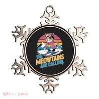 The Meowtains Are Calling Cat Lover Cool Snowboard Ski Lover  Ornament thumb 0