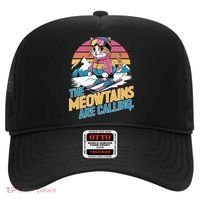 The Meowtains Are Calling Cat Lover Cool Snowboard Ski Lover  Hat thumb 0