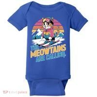 The Meowtains Are Calling Cat Lover Cool Snowboard Ski Lover  Baby Bodysuit thumb 0